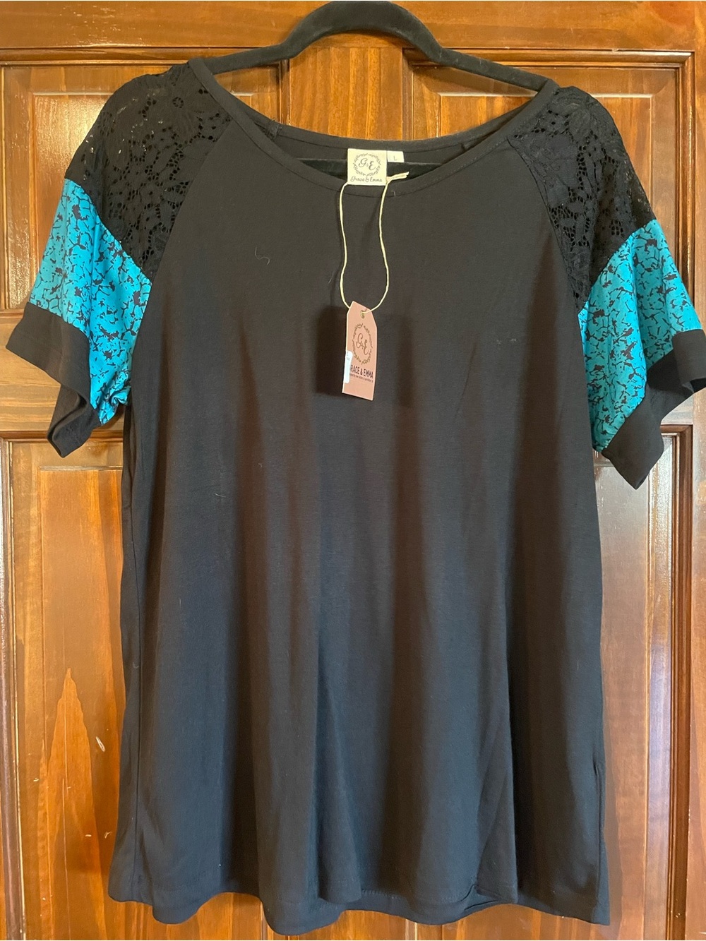 Black turquoise lace